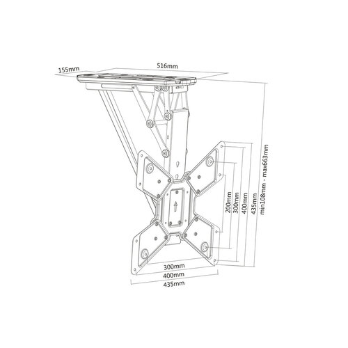 Multibrackets Elektrische Plafondbeugel 32-55''