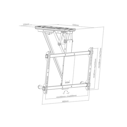 Multibrackets Elektrische Plafondbeugel 32-70''