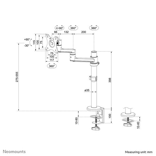 NeoMounts Next Monitorarm DS60-425BL1