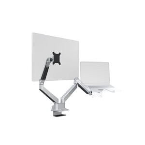 Multibrackets Laptop + Monitorarm Zilver