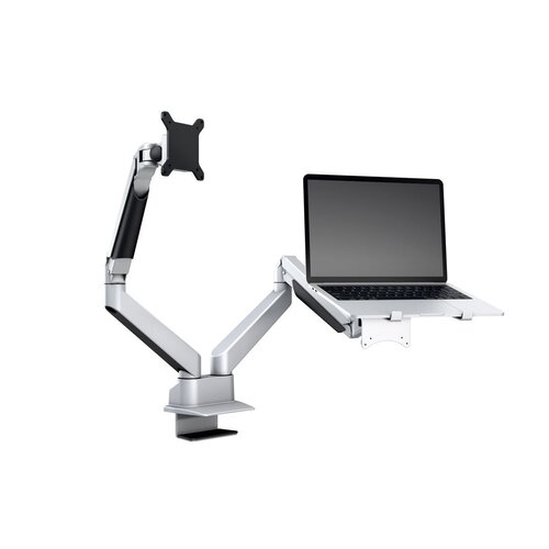 Multibrackets Laptop + Monitorarm Zilver