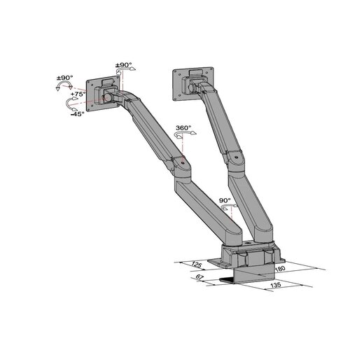 Multibrackets Laptop + Monitorarm White