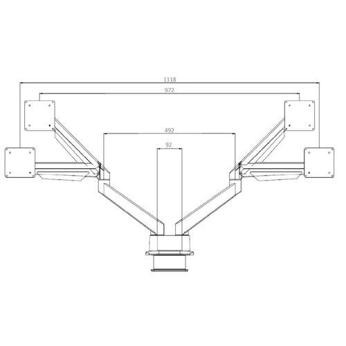 Multibrackets Laptop + Monitorarm White