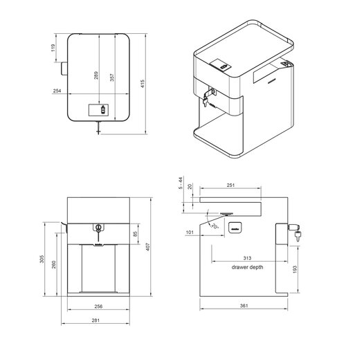 Dataflex Bento® desktop locker 503