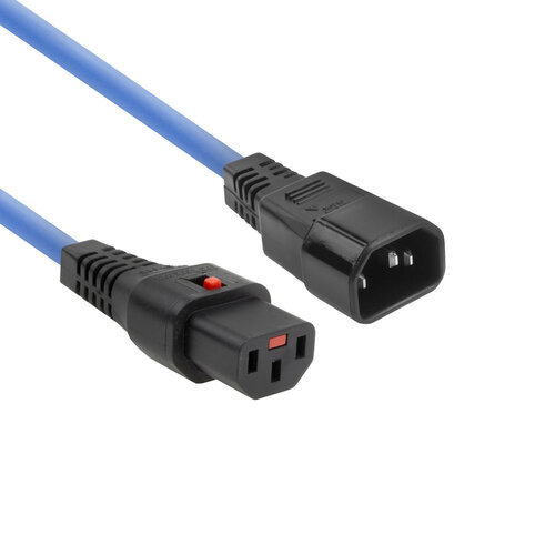 ACT Stroomkabel C13 Lock naar C14 - 0.5 meter - Blauw