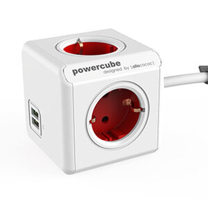 Allocacoc PowerCube Verlengblok 1.5 meter Rood