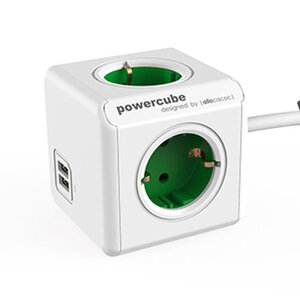Allocacoc PowerCube Verlengblok 1.5 meter Groen