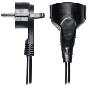 KEM Verlengsnoer (binnen) plat - 10 meter zwart