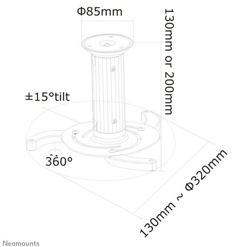 Neomounts Beamer Plafondbeugel - Beamer C80