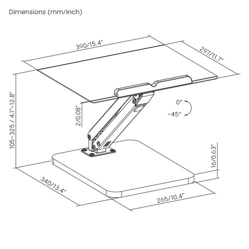 MyWall Laptop Bureaustandaard HT 50 L