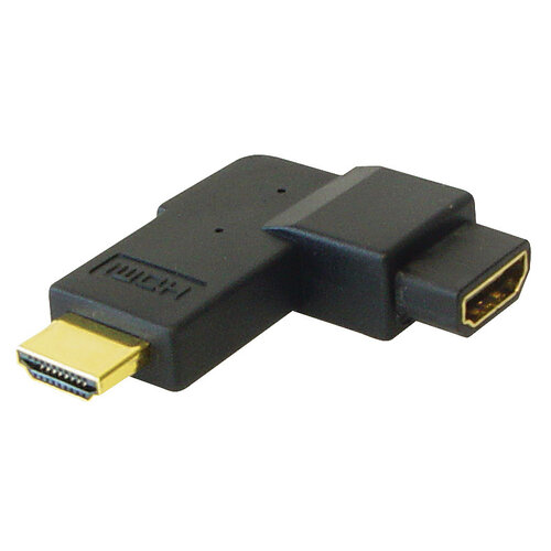 HDMI Female - HDMI male 90° adapter (rechts om)