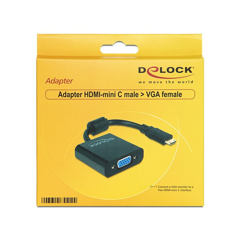 DeLock HDMI C male - VGA female adapter-Zwart