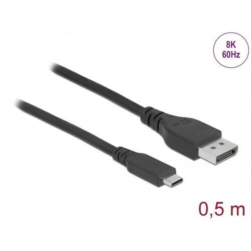 DeLock BI directionele USB Type-C™ - DisplayPort kabel (DP Alt Mode) 8K @ 60 Hz - 0.5 meter