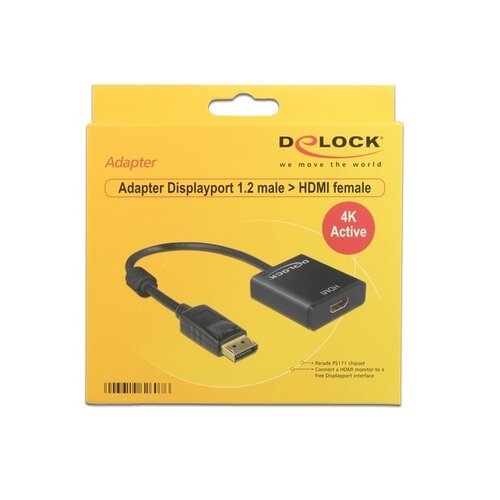 DeLock Actieve DisplayPort 1.2 - HDMI adapterkabel Zwart