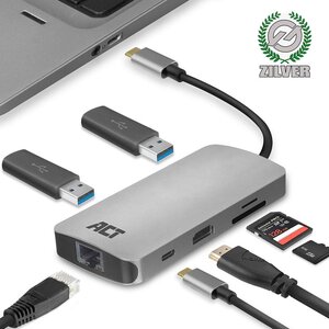ACT USB-C-HDMI/LAN/2xUSB-A/PD/CARD