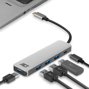 ACT USB-C - 4XUSB-A, PD 0,15 ACT USB-C - 4XUSB-A, PD 0,15