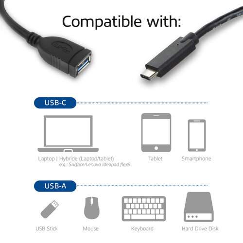 ACT USB C naar USB A adapter met OTG
