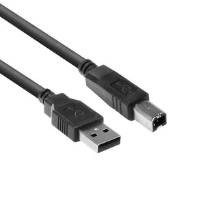 ACT USB A - USB B zwart - 0.5 meter ACT USB A - USB B zwart - 0.5 meter