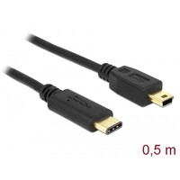 USB C - Mini USB B kabel - 0.5 meter