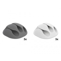 Zelfklevende Trio Kabelclips (6 stuks) Zwart