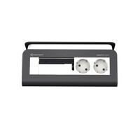 CablePort desk² DUO 80 - 4 voudig - 2x Stroom, 2x leeg (4 half size modules)