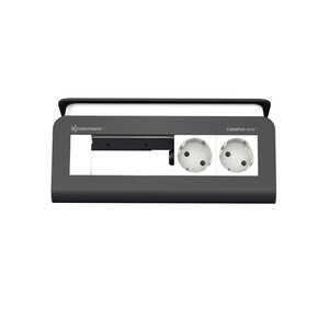 Kindermann CablePort desk² DUO 80 - 4 voudig - 2x Stroom, 2x leeg (4 half size modules)