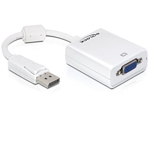 DeLock DisplayPort 1.2 male - VGA female adapter-Wit DeLock DisplayPort 1.2 male - VGA female adapter-Wit