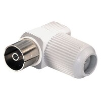 Coax female schroef connector Haaks