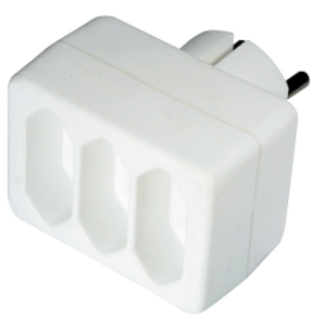 KEM 3 weg Euro stroom splitter adapter-Wit KEM 3 weg Euro stroom splitter adapter-Wit