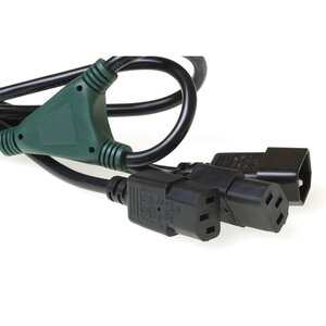 ACT C14 - 2x C13 Stroom Splitkabel - 1.80 meter ACT C14 - 2x C13 Stroom Splitkabel - 1.80 meter