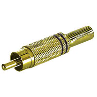 RCA male connector - Gold plated - zwarte ring