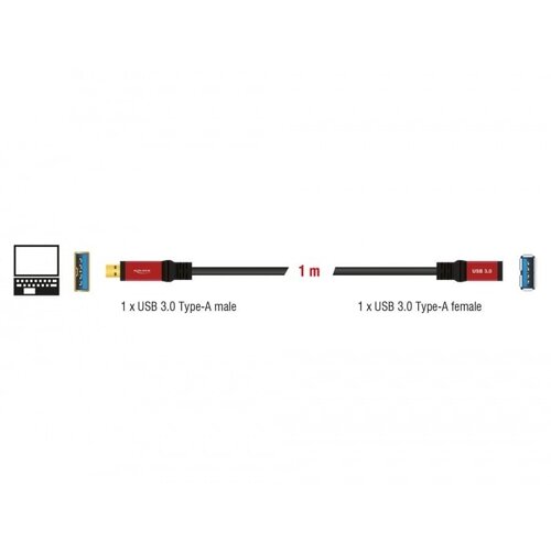 DeLock Premium USB A male - USB A female verlengkabel (USB 3.0) - 1.0 meter DeLock Premium USB A male - USB A female verlengkabel (USB 3.0) - 1.0 meter