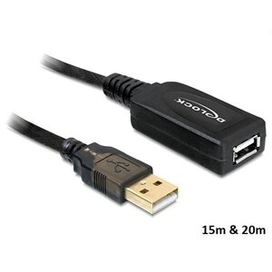DeLock USB 2.0 Actieve verlengkabel-20m DeLock USB 2.0 Actieve verlengkabel-20m