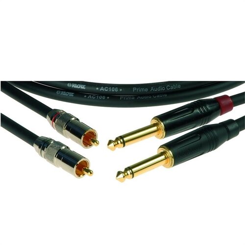 Klotz 2 RCA - 2x Jack 6.3mm kabel-0.3 meter Klotz 2 RCA - 2x Jack 6.3mm kabel-0.3 meter