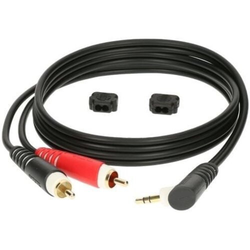 Klotz 2x RCA - mini-jack haaks 3 meter Klotz 2x RCA - mini-jack haaks 3 meter