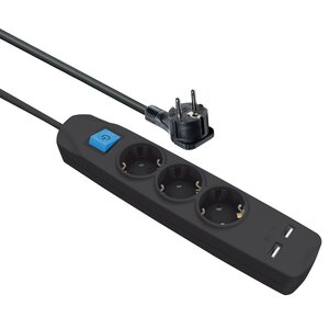 MaxTrack Stekkerdoos 3-Voudig -2x USB A - 10 meter