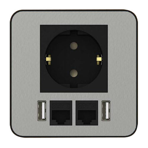 Digitel Source 80 Zwart zonder Cover - 1x 220V,  2 x leeg (zelf toe te voegen)