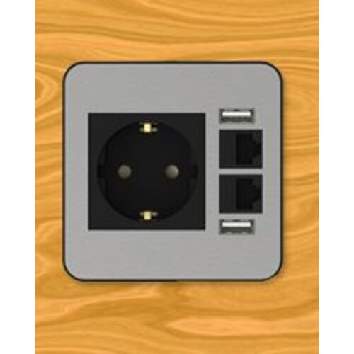 Digitel Source 80 Zwart zonder Cover - 1x 220V,  2 x leeg (zelf toe te voegen)