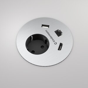 Kindermann Stroom, HDMI, USB A en Cat 6 - RVS Kindermann Stroom, HDMI, USB A en Cat 6 - RVS