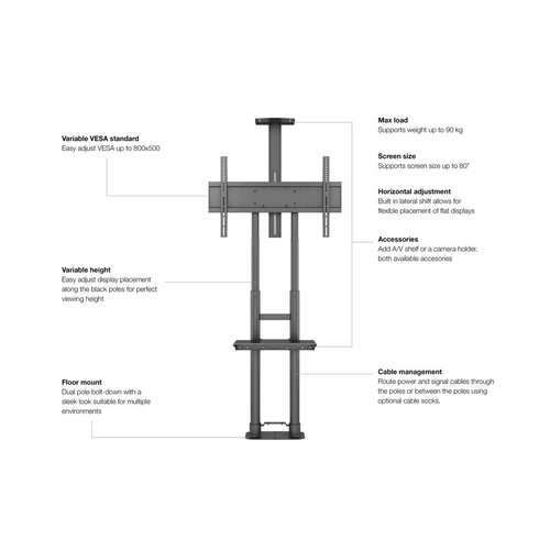 Multibrackets TV Vloerbevesting Standaard 180