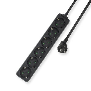 ACT Stekkerdoos 6 voudig - 3.0 meter
