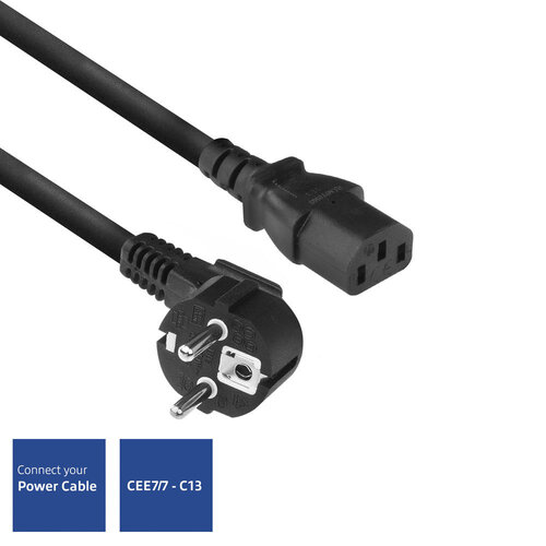 ACT Stroomkabel 2.0 meter CEE7/7 - C13 Zwart