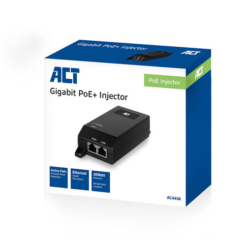 ACT Gigabit PoE injector (30W)