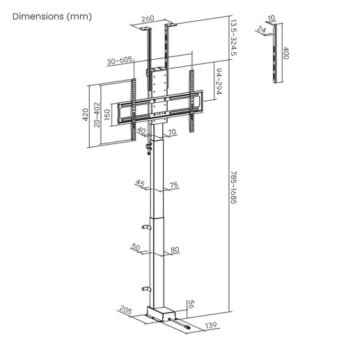 MyWall TV Lift in een kast op vloer of aan plafond HP 66-2 L