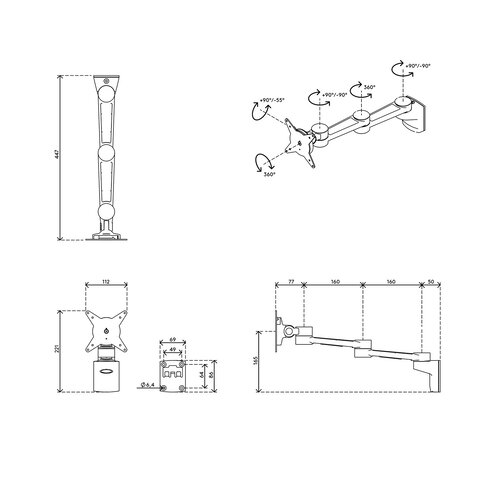 Dataflex ViewLite Monitorarm 222 (13-27) Dataflex ViewLite Monitorarm 222 (13-27)
