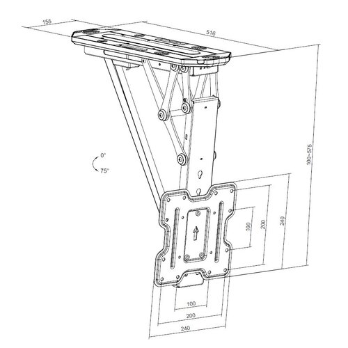 MyWall Elektrische Plafondbeugel HL40M Zwart (23-55 inch) MyWall Elektrische Plafondbeugel HL40M Zwart (23-55 inch)