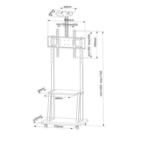 DQ Wall Support TV Standaard Artemis - (32-85 inch)
