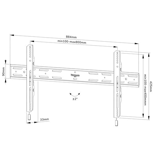 Neomounts Platte TV MuurbeugelWL30S-850BL18 Neomounts Platte TV MuurbeugelWL30S-850BL18