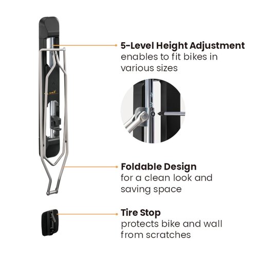 Draaibare muurbeugel voor fiets Draaibare muurbeugel voor fiets