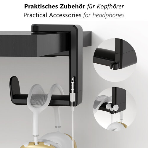 MyWall Hoodtelefoon houder met klem MyWall Hoodtelefoon houder met klem